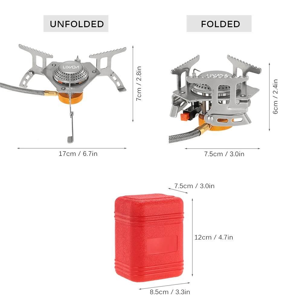 Lixada, Складная газовая плита, горелка, походная плита, кухонная посуда для пикника, раздельные печи, походные газовые печи для кемпинга, охоты, пеших прогулок