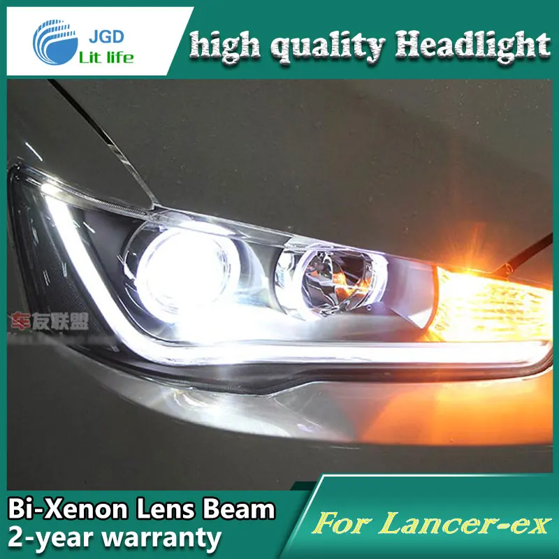 Автомобильный Стайлинг для Mitsubishi Lancer фары ангельские глазки DRL 2012 LANCER LED бар Q5 bi