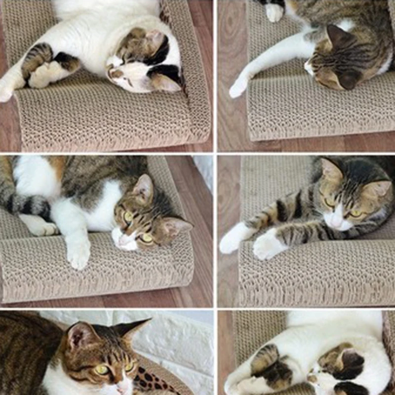 Гофрированный Бумажный коврик для кошек, скребок для кошек, котенок, скребок для дивана, кровати, кошек, забота о когтях, игрушки, скребок для ногтей, Леопардовый коврик