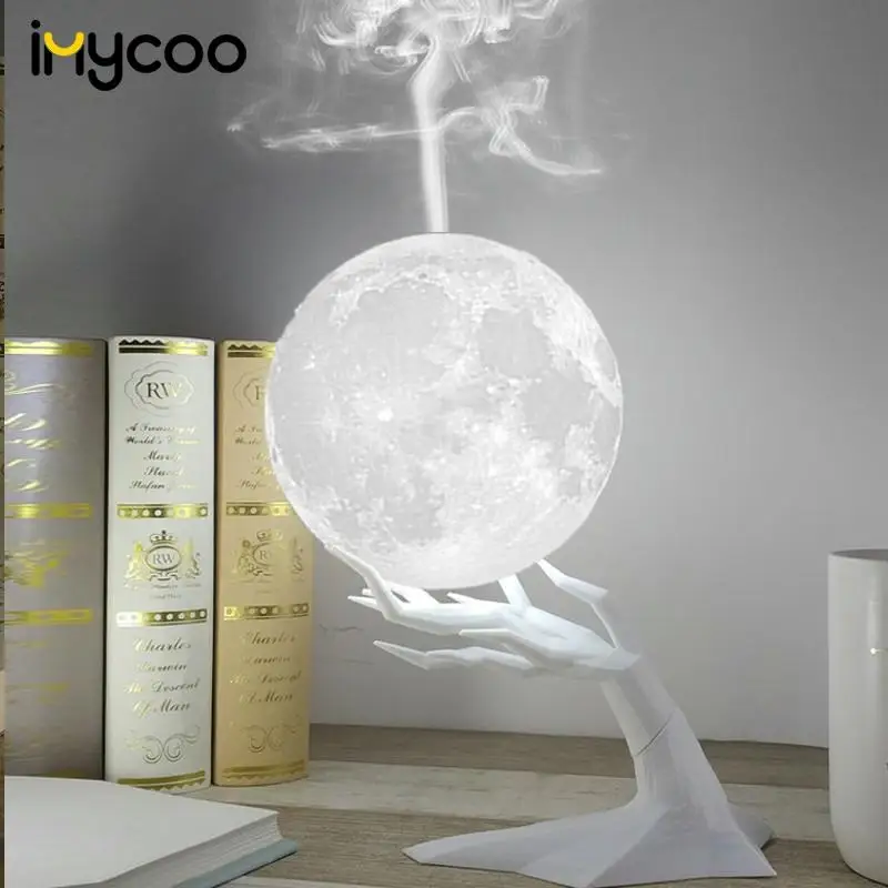 Humidificador ultrasónico de 880ML con forma de luna y Aroma, difusor de aceites esenciales con lámpara LED de noche, Humidificador USB para niebla, envío directo|Humidificadores| - AliExpress