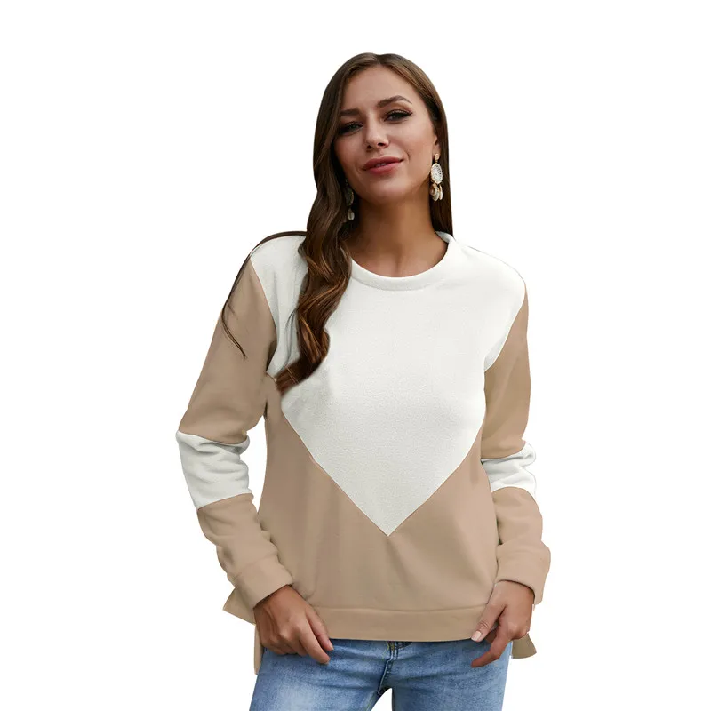 

Popular Long Sleeve O-Neck Color Blocking Splicing Sweatshirt Wholesale