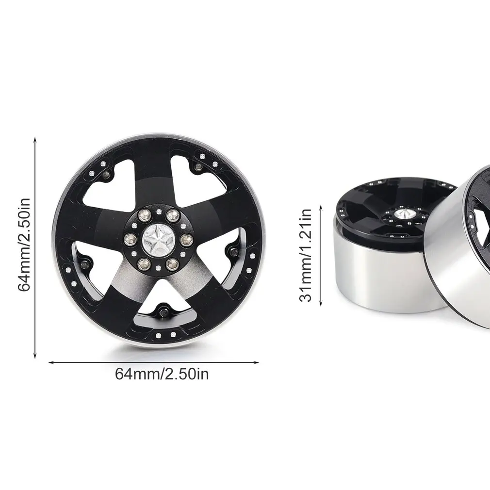 2 дюймовые RC 1:10 Rock Crawler диски из сплава для Axial SCX10 Wraith 90018 Beadlock колеса Hub S351|Детали и