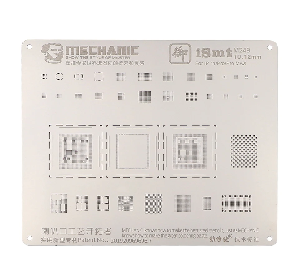 Многоцелевой трафарет Mechanic iSmt Bga Ic 0 12 мм для iphone 6 6P 6S 7 7P 8 8P X XS MAX 11 pro CPU NAND Steel