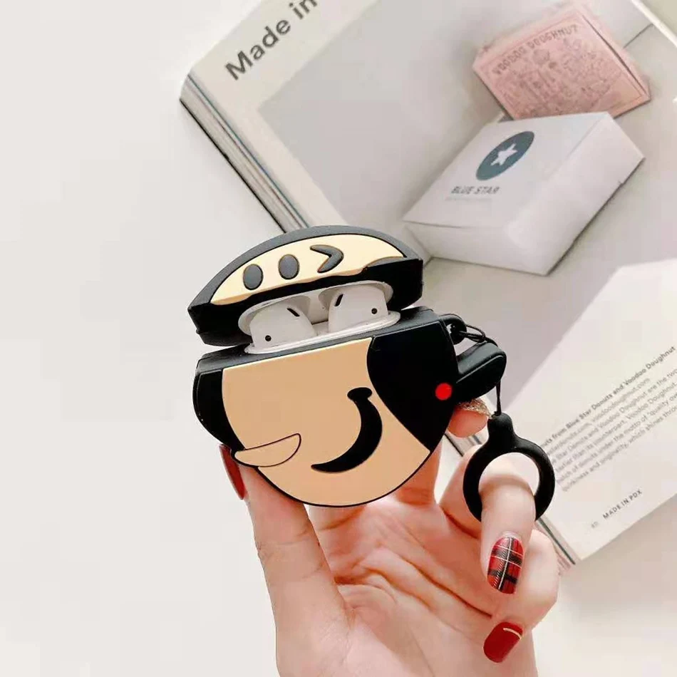 A5 Для AirPods чехол 3D Классический мультяшный персонаж животные чехол для Airpods 2/i10/i11 TWS защитный чехол с кольцом на палец - Цвет: A5