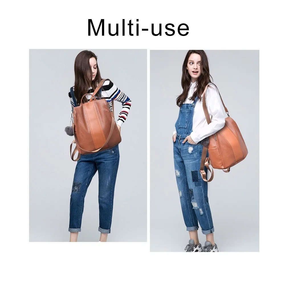 Herald Fashion повседневный кожаный женский рюкзак с защитой от кражи качественные