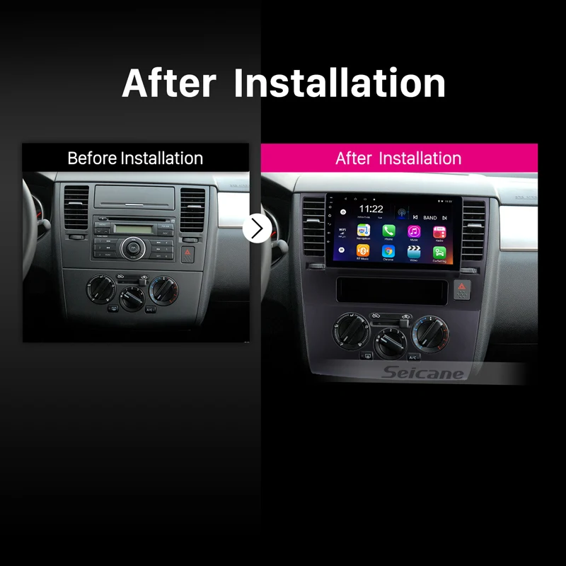 Seicane Android 10 0 для Nissan Tiida 2005 2010 9 дюймов HD сенсорный экран GPS навигация радио Bluetooth 3G Wi