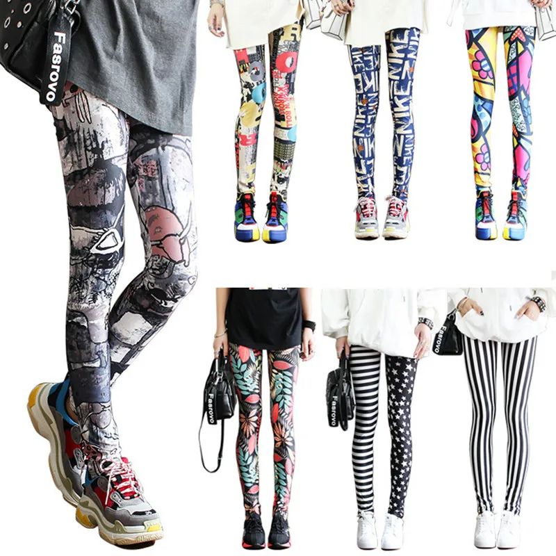 DOIAESKV Fashion Leggings  Casual and Colorful Leg Warmer Fit Most Sizes Leggins Pants Trousers Woman's Leggings