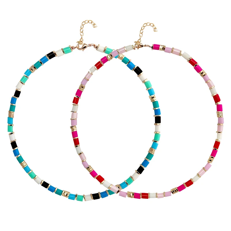 

witcher collares heishi TUNE CHOKER colares colgantes mujer moda boho VINTAGE DISC RECYCLED MUSIC RECORDS ACRYLIC BEADS necklace