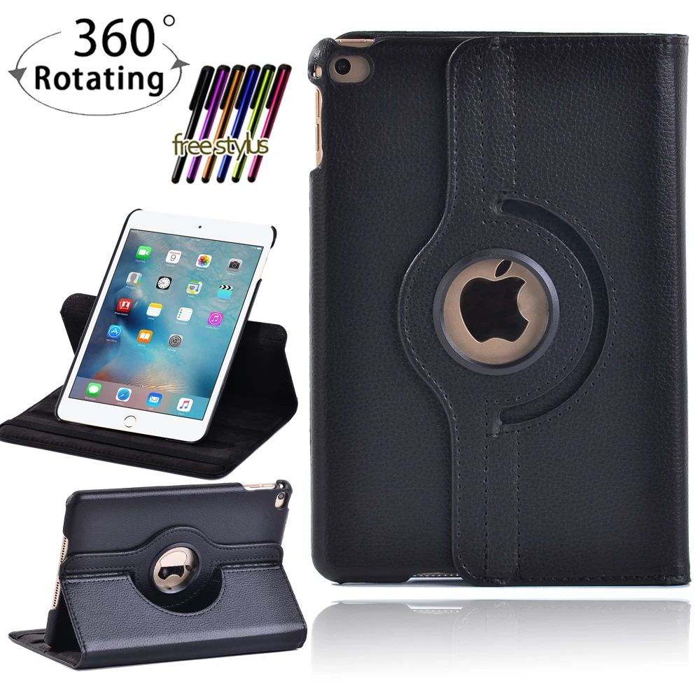 

For Apple Ipad Mini 4/5 7.9 Inch Tablet Case 360 Degree Rotating Stand Leather Protective Cover Case + Pen