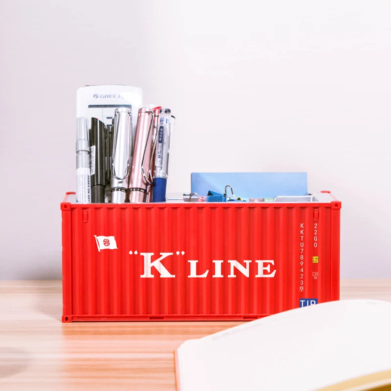 Simulation Shipping Container Model 20ft Mini Toys Logistics Container MultiFunction Pen Holder Office Must be Gift Custom LOGO toy boats Diecasts & Toy Vehicles