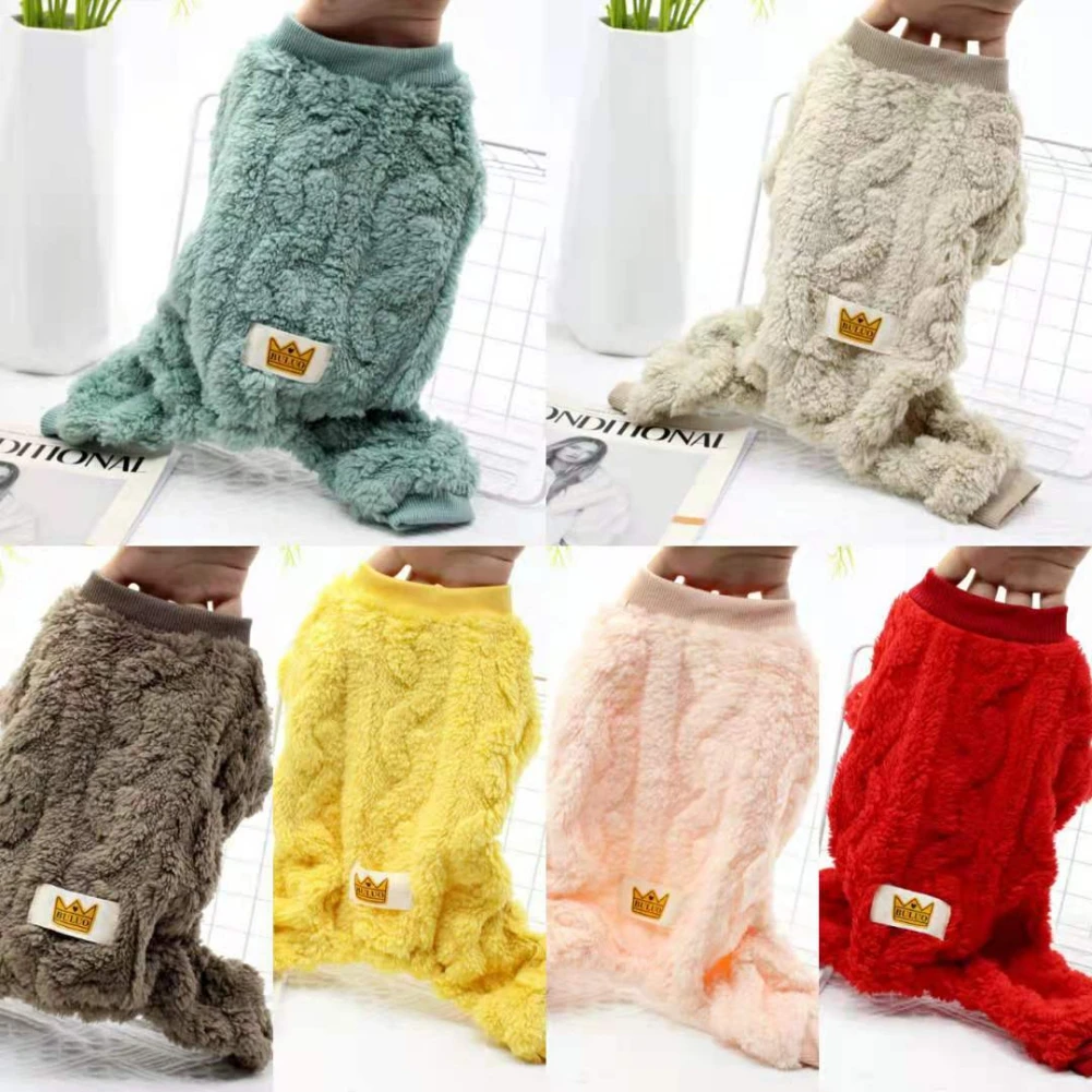 Fleece Pet Jumpsuit Warm Dog Winter Clothes For Small Medium Dogs Chihuahua Puppy Sweater Yorkshire Pug Jacket Ropa Perro | Дом и сад