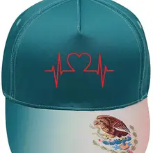 Унисекс сердце бейсболки хлопчатобумажная ткань регулируемые мексиканские элементы открытый шапки зеленый