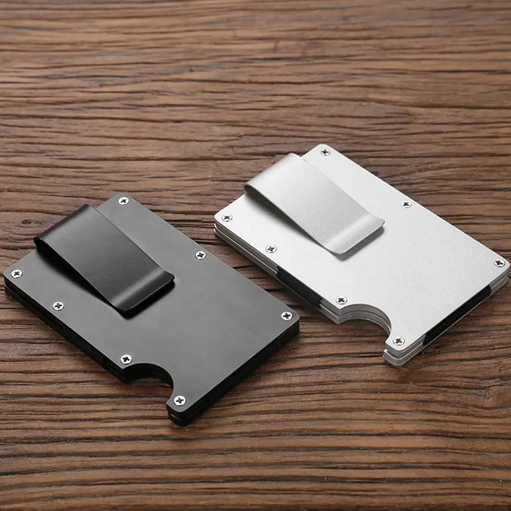 Silver Anti Degaussing Credit Card Box Automatic Bank Card Holder Male And Female Business Card Clip Stainless Steel Card Clip