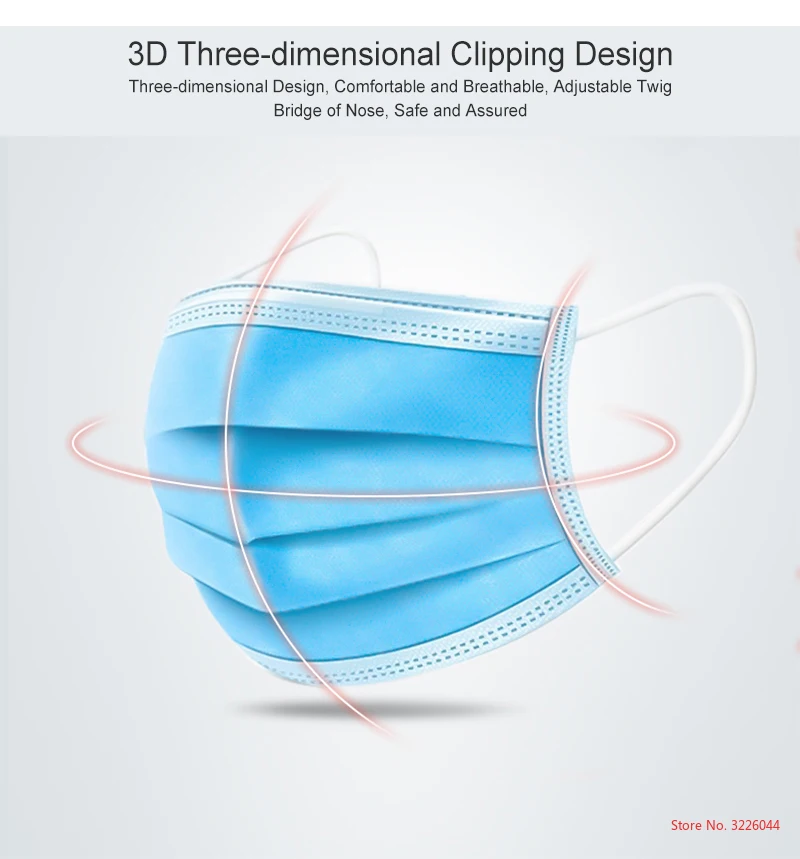 

Disposable Masks 10/50 pcs Mouth Mask 3-Ply Anti-virus Anti-Dust FFP3 KF94 N95 Nonwoven Elastic Earloop Salon Mouth Face Masks