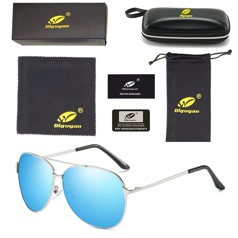 designer sunglasses Men high quality gafas de sol hombre polarizadas marca sun glasses for women okulary przeciws oneczne - Цвет линз: Silver---Blue