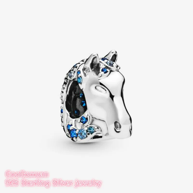 Зима 925 пробы серебро Замороженные Nokk лошадь Шарм Бусины Подходит Pandora Браслеты ювелирные изделия