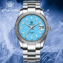 

STEELDIVE Men's Luxury Watch SD1933 Date Just Swiss Luminous Mechanical Dive Watch NH35 Movement 200M Waterproof Classic Watch
