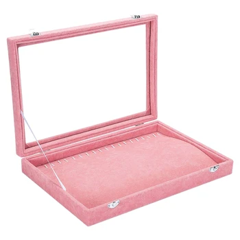 

1Pcs Pink Velvet Removable Box Stackable Jewelry Storage Box Display Cabinet Exhibition