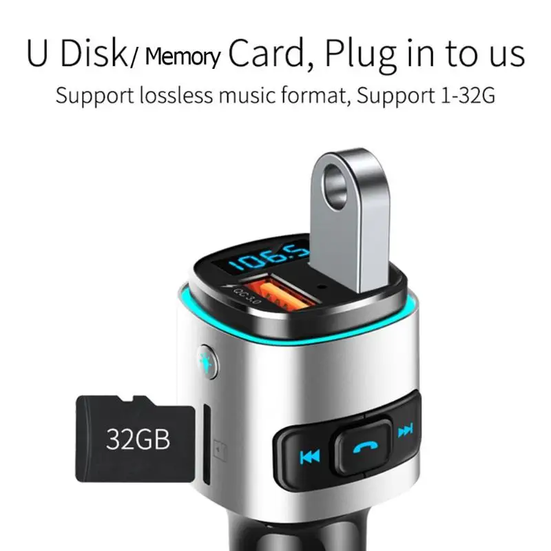 BC41 Bluetooth автомобильный комплект громкой связи fm-передатчик MP3-плеер 3,0 USB зарядное устройство Подавление эха и подавление шума мастерство Горячая