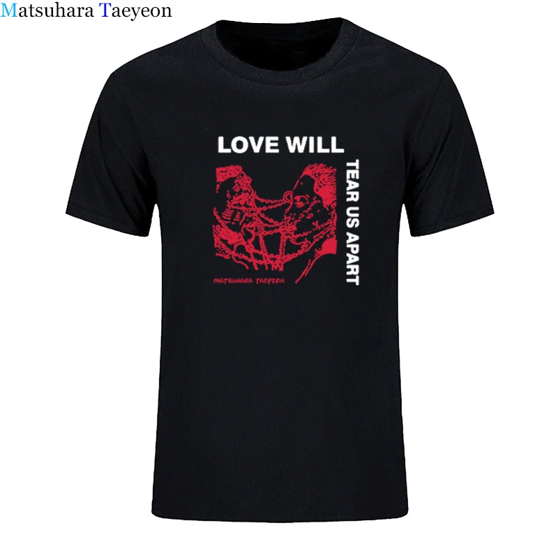 Мужская футболка с надписью Love Will Tear Us Apart модная черная Tumblr хипстерские Забавные