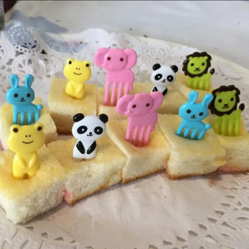6/10 шт. Bento животных Еда фрукты выбирает вилки Коробки для обедов дома Кухня Декор питания