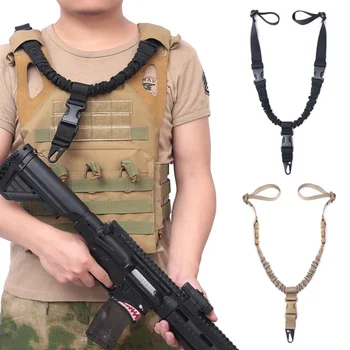 

Adjustable Military Tactical Gun Sling Single Point Quick Release Bungee Rifle Shoulder Belt Hunting Starp For Airsoft M4 AR15
