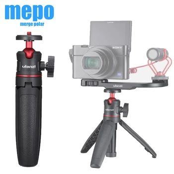 

DSLR Camera Mini Tablet Holder Phone Desktop Tripod Adjustable Extension Vlog Tabletop Travel Ball Head Tripod for Microphone
