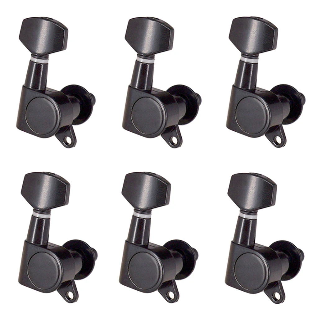 6R 6 Pcs Guitar String Tuning Pegs Tuner Machine Heads Knobs Tuning Keys for Acoustic or Electric Guitar, Black