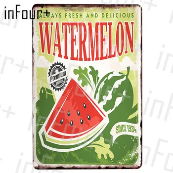

Fresh Watermelon Tin Sign Metal Plate Plaque Metal Vintage Decor Metal Sign Metal Poster Home Bar Pub Decoration Vintage Posters