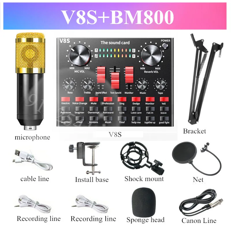 Профессиональная звуковая карта для прямой трансляции по Bluetooth Миксер с