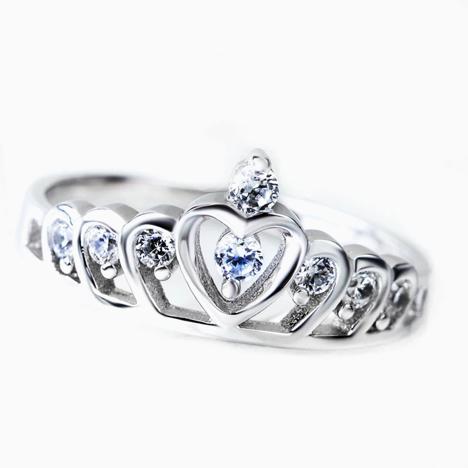 YFN Настоящее 925 пробы Серебряное кольцо с кубическим цирконием модное ювелирное изделие кольца в виде короны подарок на День святого Валентина для женщин 925 свадебное ювелирное изделие