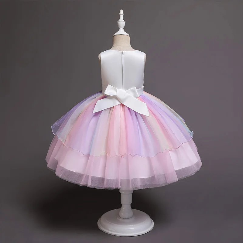 

Iraq wen qi Teenager Clothing New Style 2019 Unicorn Summer CHILDREN'S Dress Girls Princess Dress Pure Cotton Children Shirt