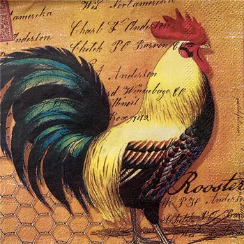 

20 vintage table christmas napkins paper elegant tissue cute animal cock craft decoupage wedding birthday party serviettes dec