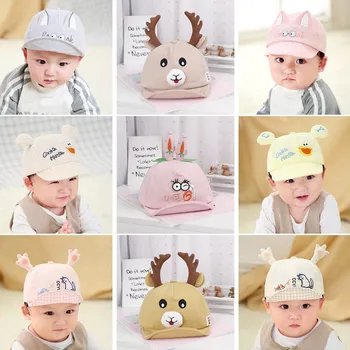 

Baby boy girl hats Korean 2020 spring new cartoon embroidery eyes soft edge peaked cap infant cap casual children kids snapback