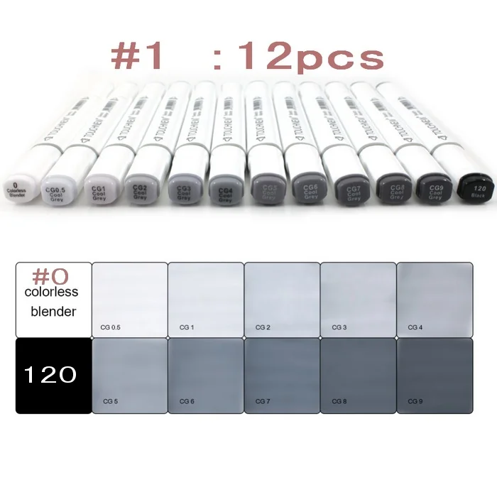Pen Marker Permanent Marker Pen Permanent Marker Color Marker Pens Markers Pen Marker Pens Art Marker Pens Art Markers Sketching Markers Marker Pen 12/30 Colors Grey Colors Double-Tip Sketch Markers Alcohol Based Ink Tones Art Supplies