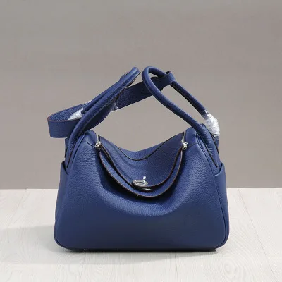 Royal blue MZORANGE New classic genuine leather women handbags Fashion Lady shoulder bags nineteen color Casual Tote crossbody bag - Color: Royal blue