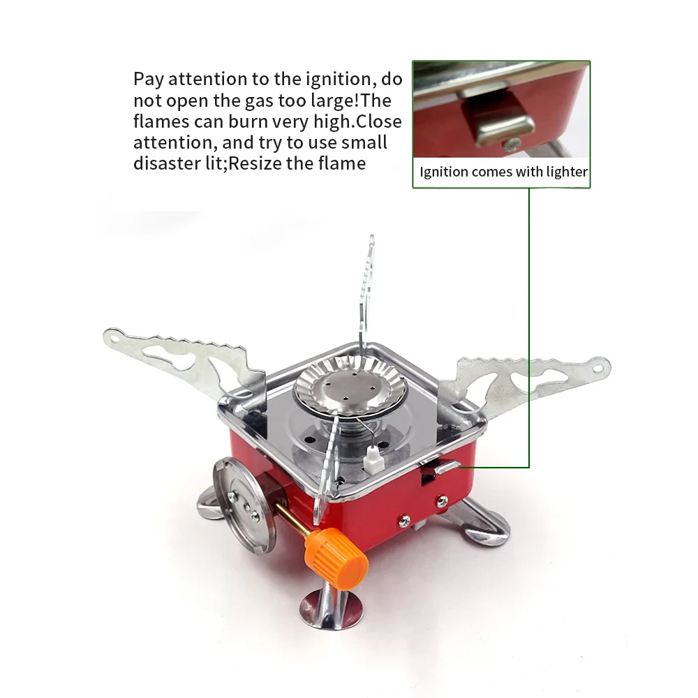 1Pc Outdoor Picnic Camping One-piece Mini Gas Stove Head With Electron IgniDS 