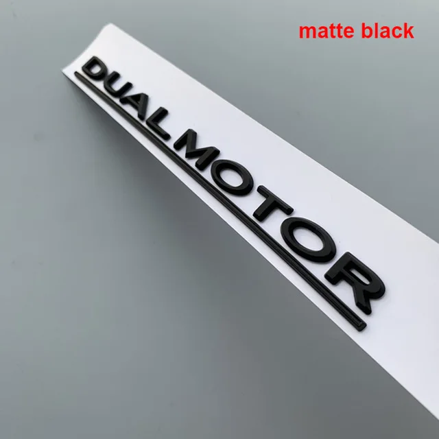 DUAL MOTOR Underlined Letters Emblem for Tesla Model 3 Car Styling Refitting High Performance Trunk Badge Sticker Chrome Black Matte Black