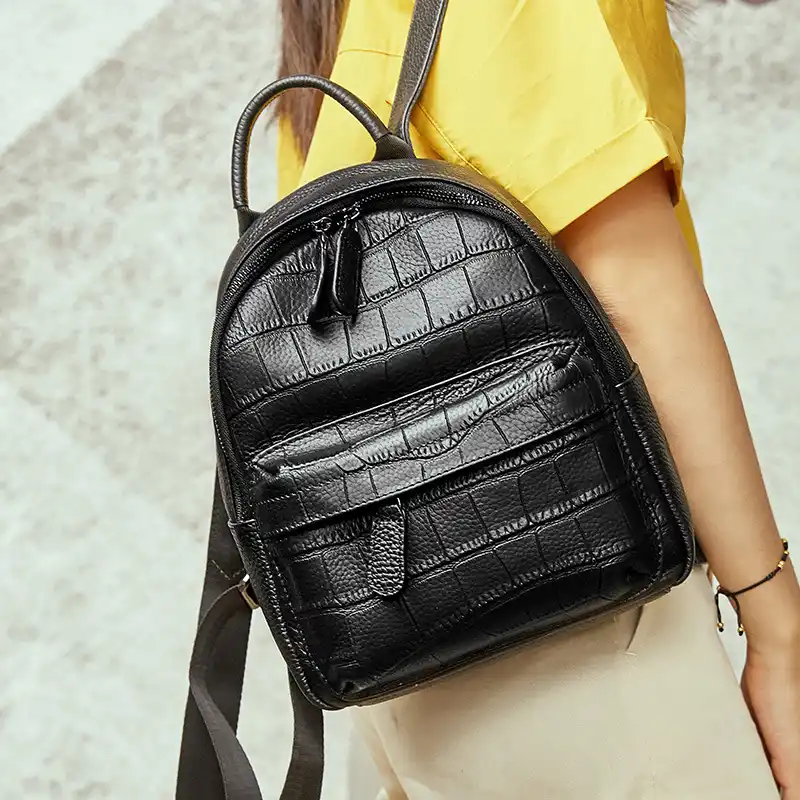 square leather backpack