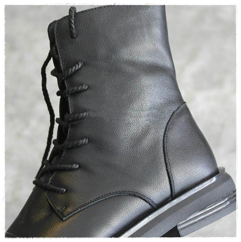 Черные популярные мотоциклетные ботинки в сдержанном стиле женская обувь с боковой молнией модные ботинки женская обувь из коровьей кожи, размер 35-40 женские ботинки