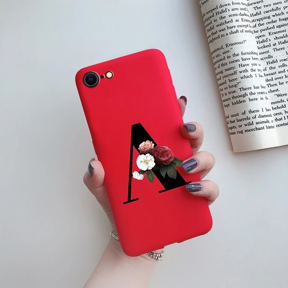 Alphabet Flower Silicone Phone Case – Soft, Stylish Bumper Cover