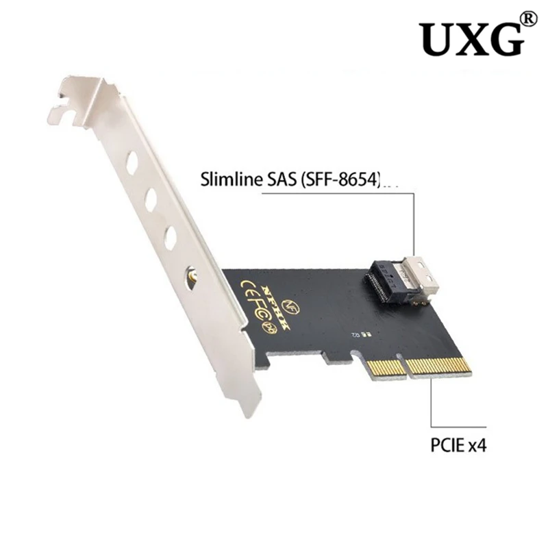 

PCI-E 4X to U.2 U2 Kit SFF-8639 to SFF-8654 Slimline SAS NVME PCIe SSD Adapter for Mainboard
