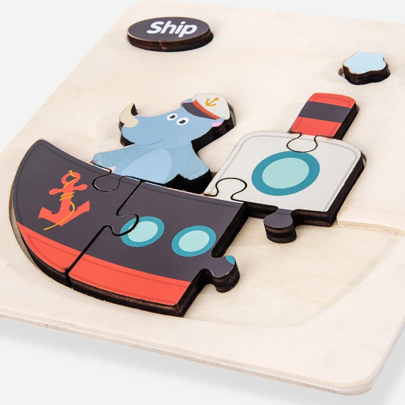  Montessori Educational Toys for Children Early Learning Materials Wooden Puzzles Kids Intelligence  - 4000464961026