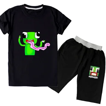 

New Cute Kids UNSPEAKABLE Short Sleeve Shorts Suit Child Cotton Boys Girls Cartoon Game T Shirt Tee Top Casual Suit for Children