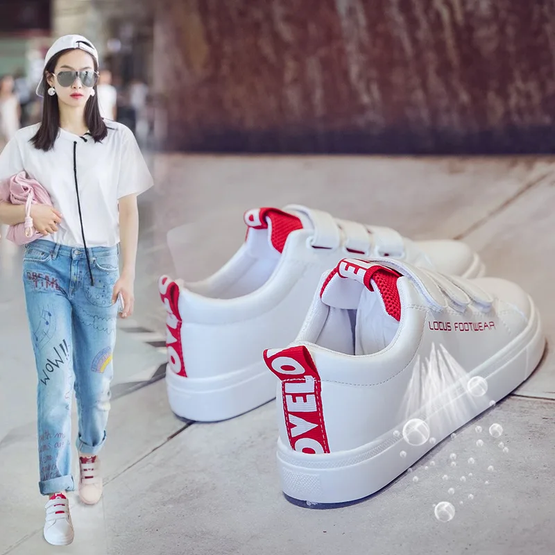 

Street Snap MacBook Shoes Women's 2019 MacBook New Style Korean-style MacBook Stickers MacBook Shoes Flat Rubber Students Shoes