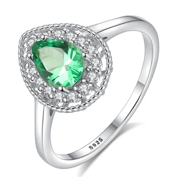 

S925 Sterling Silver Fashion Emerald Women's Ring