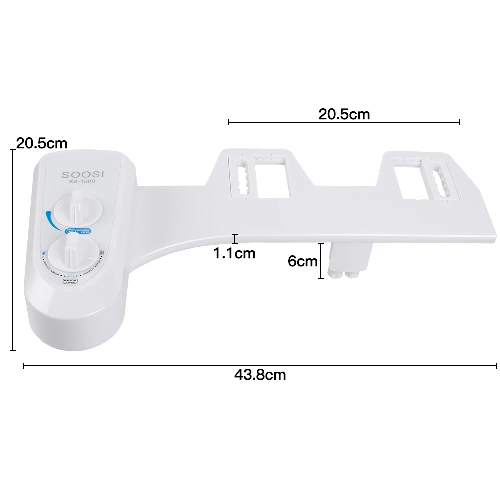 Bidet Attachment Non-Electric Bidet Toilet Seat Self-Cleaning Dual Nozzle-Fresh Water Bidet Sprayer Mechanical Muslim Washing