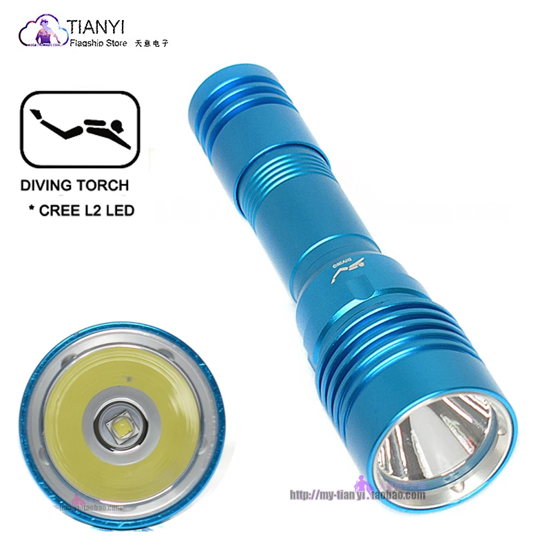 

Strong light professional diving flashlight L2 U2 super bright spotlight outdoor diving 85 meters waterproof fill light