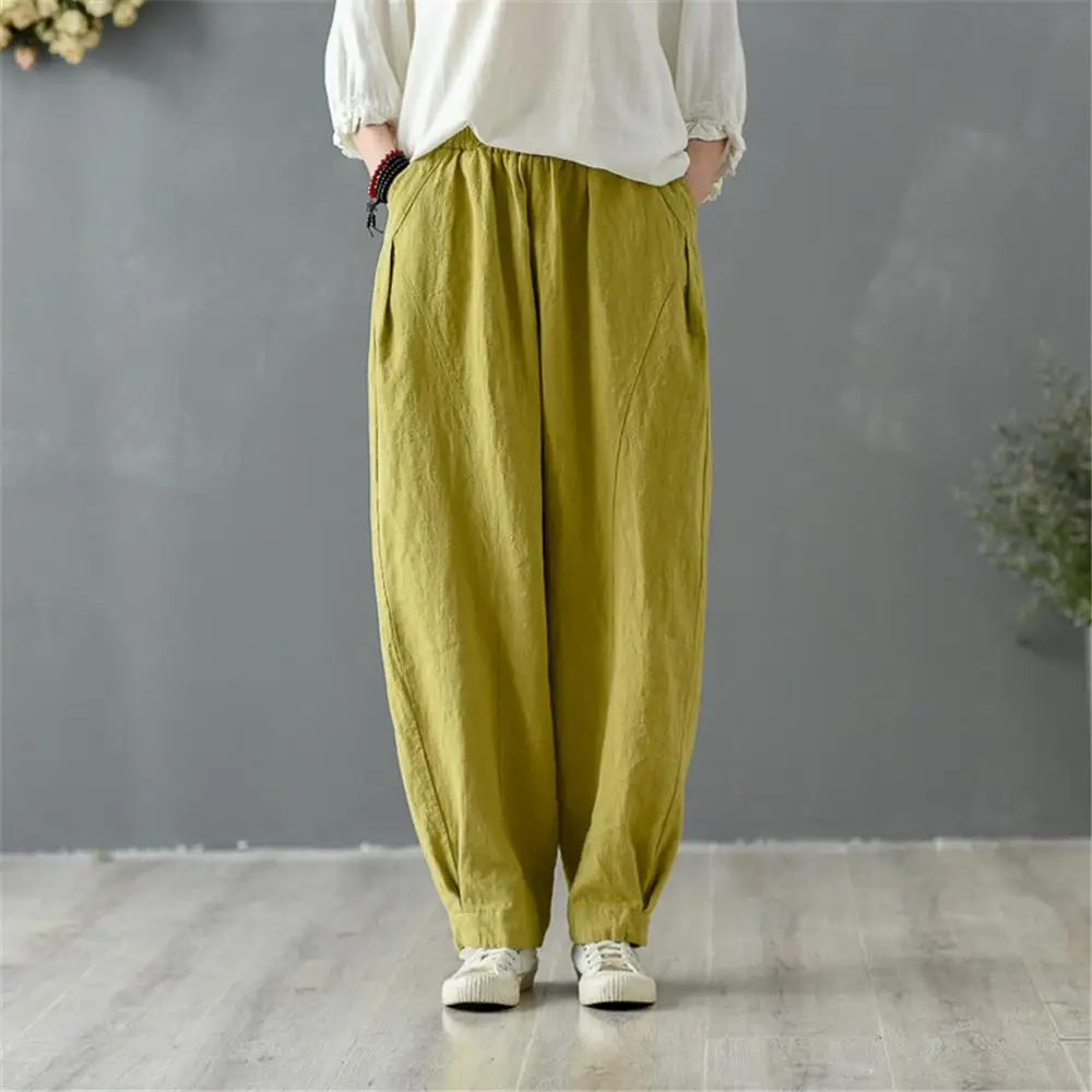 Shanghai Story 2020 Women's Linen Ankle Pants Capris Cropped Tapered Trousers with Pockets Shanghai Story 2020 Women's Linen Ankle Pants Capris Cropped Tapered Trousers with Pockets