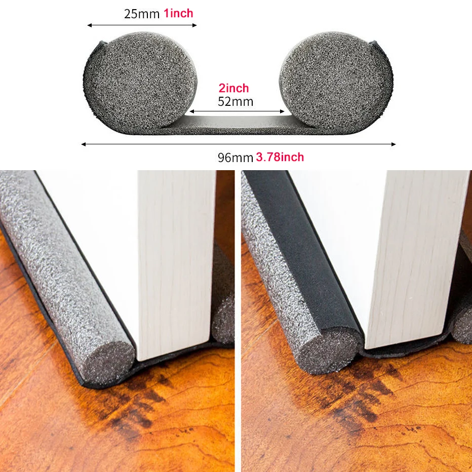 Door Bottoom Seal Strip Flexible Wind Noise Reduction Stopper Under Door Sealing Blocker Door Weatherstrip Pest Control